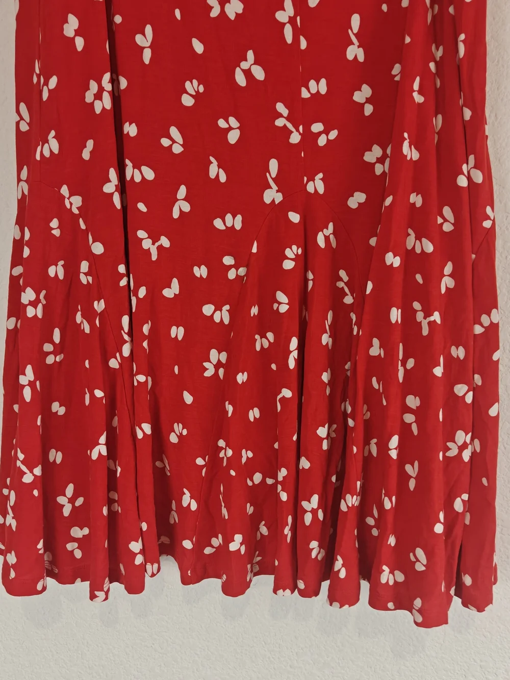 Boden Red Floral Midi Skirt High Rise Flare Romantic Cottagecore Size 12